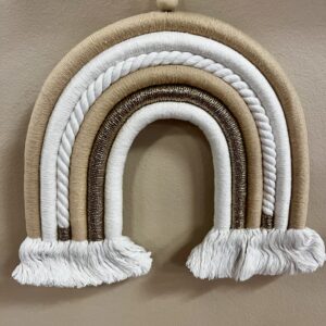 Macramé Regnbue, beige/guld