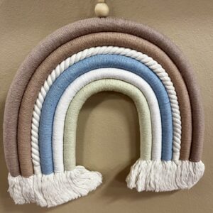 Macramé Regnbue, blå/brun